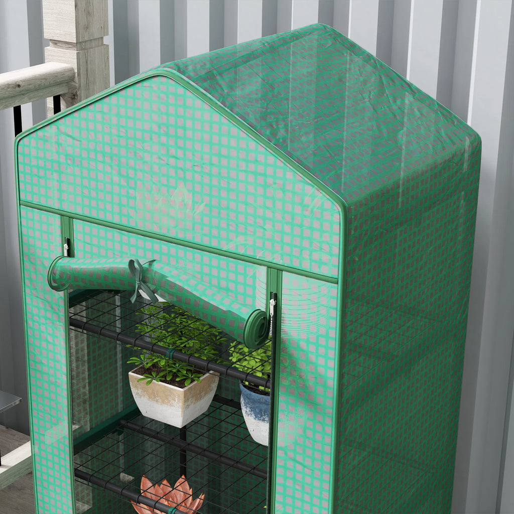 5 Tier Mini Greenhouse Portable Outdoor Flower Stand with Shelf Clips Indoor