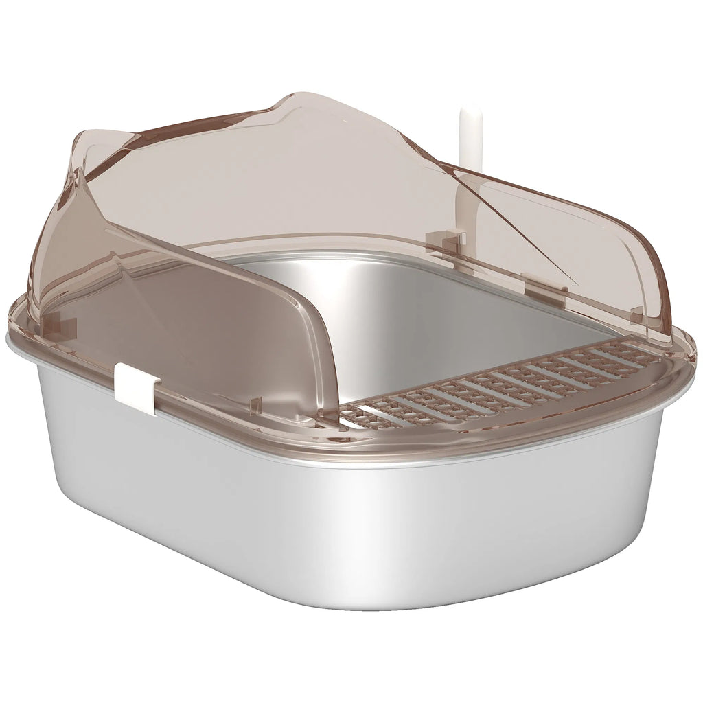 Stainless Steel Cat Litter Box with High Sided Enclosure Steps & Scoop - Image 4