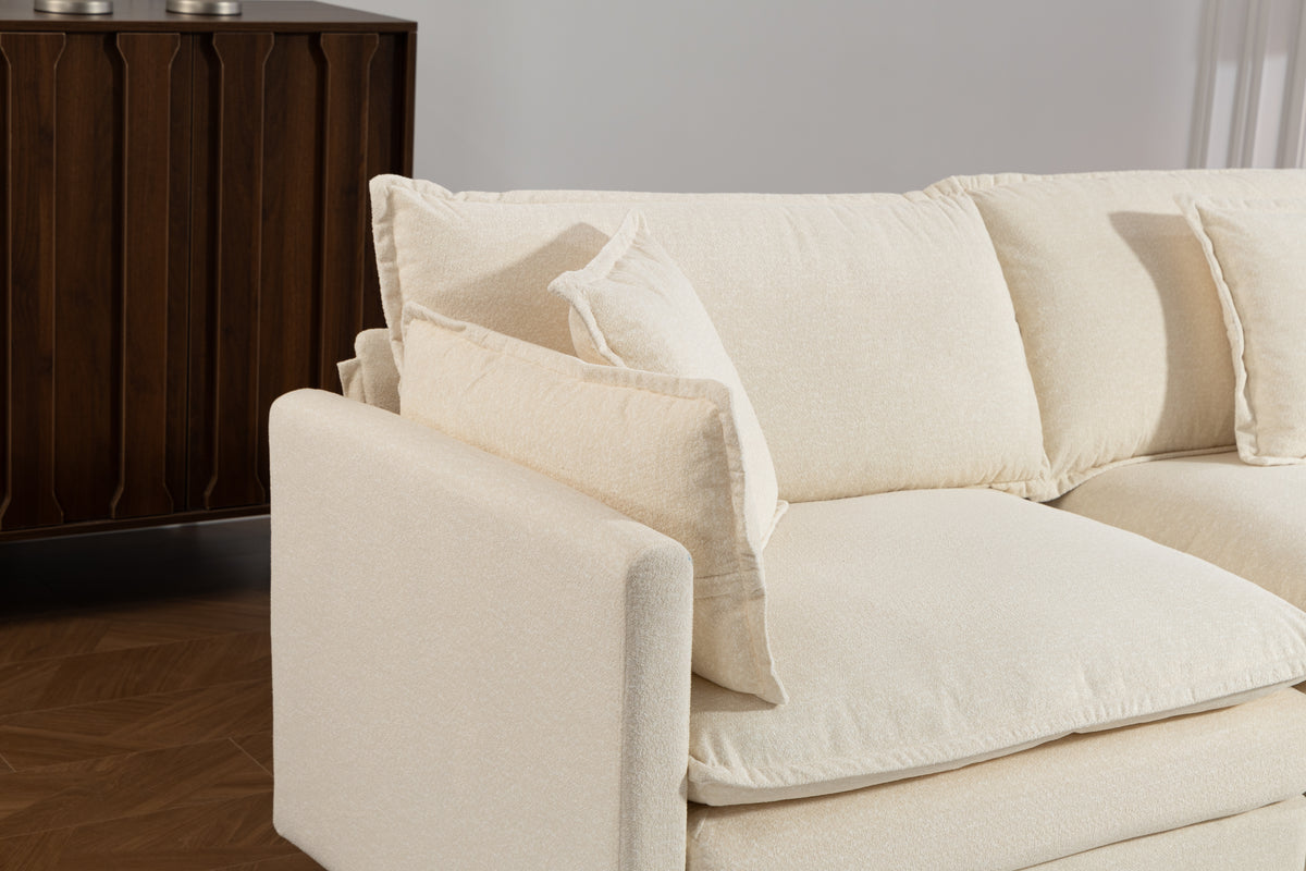 Modern 3seats with ottoman 113.77"Sectional Sofa with Waist Pillows 3 seat - Image 5