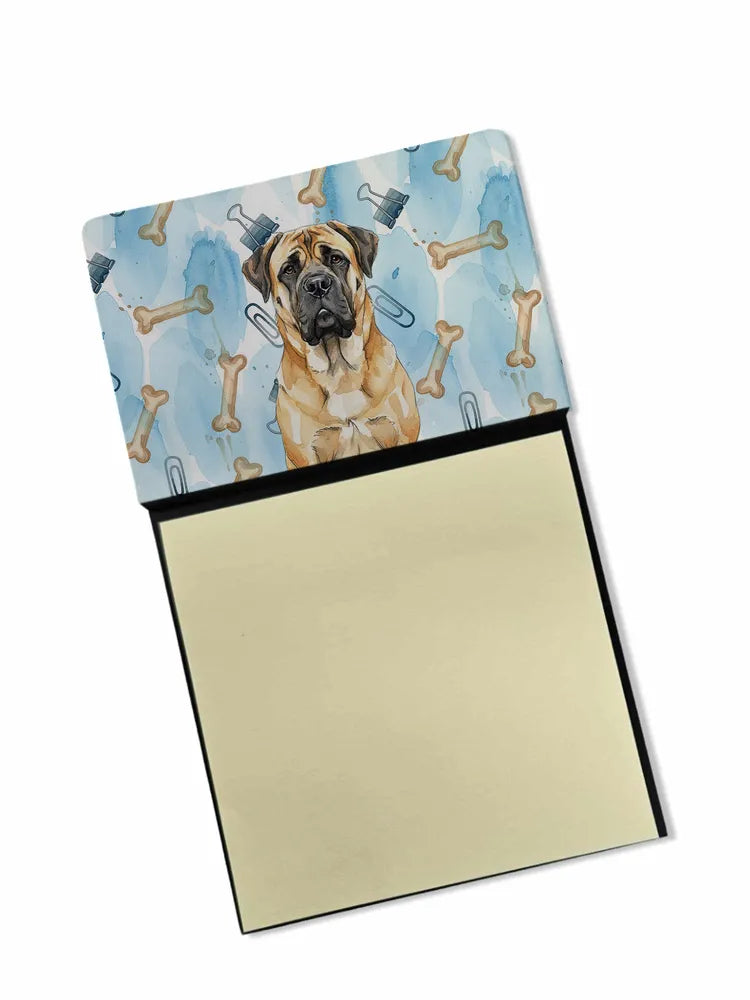 Fawn Mastiff Coworker Watercolor Sticky Note Holder Refillable Dispenser Desk - Image 8