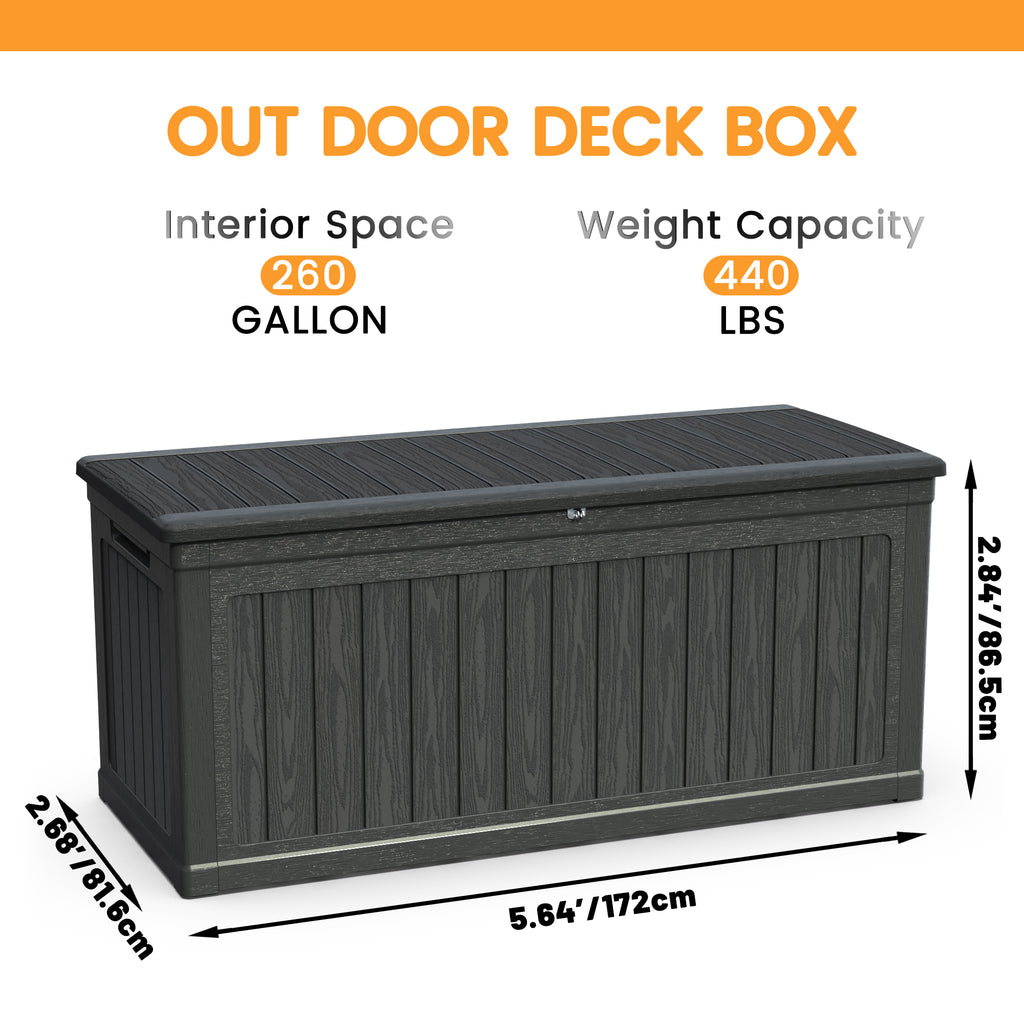 260-gallon XXL outdoor storage deck box product detail