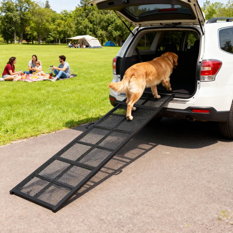pawhut dog car ramp extra detail and structure