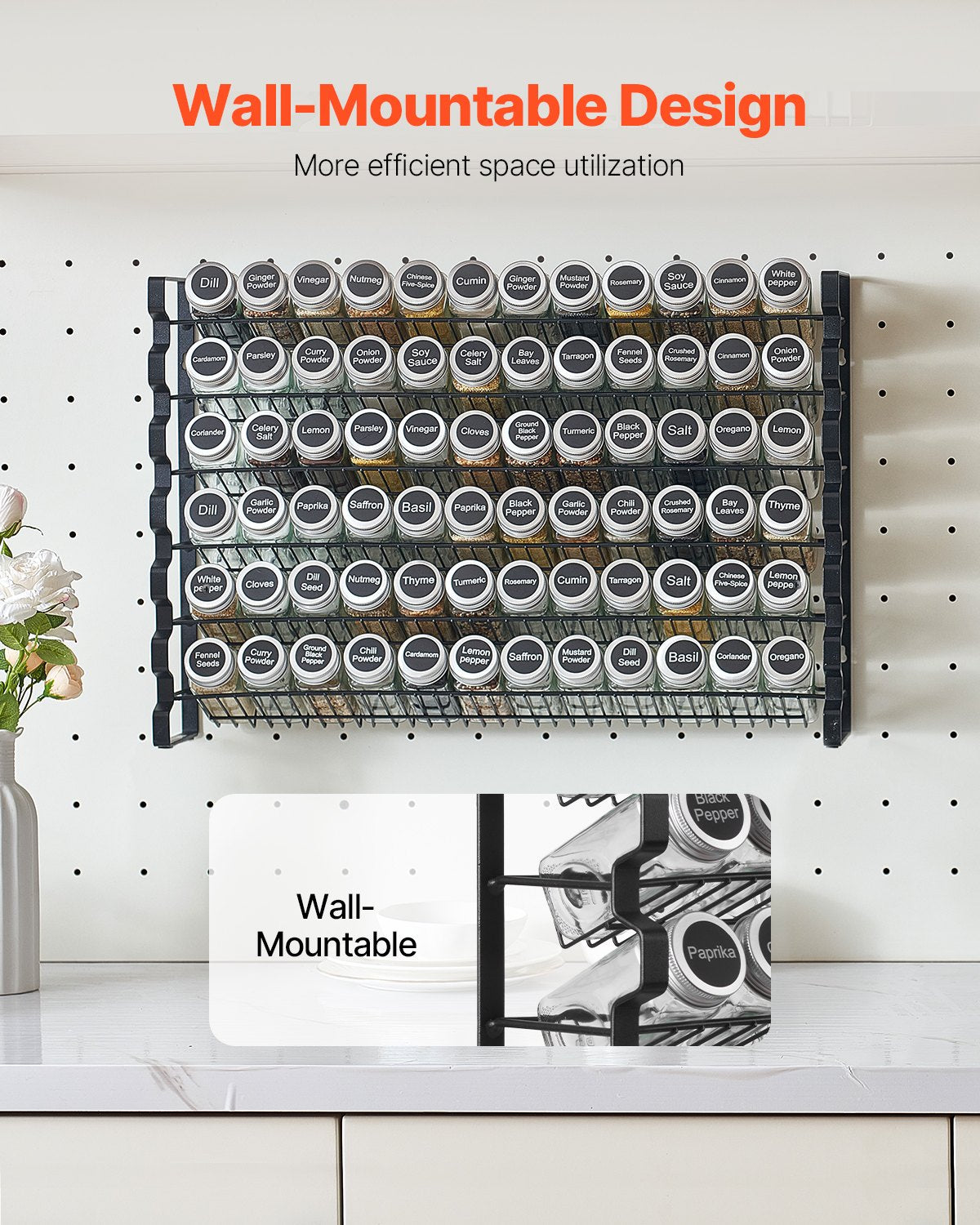 spice rack organizer for cabinet packaging and components
