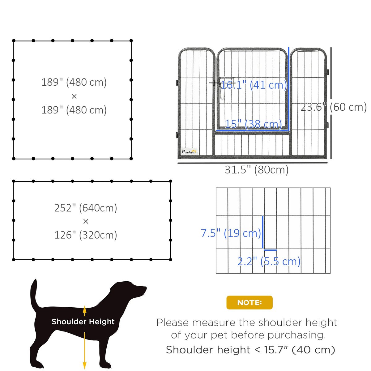 24 Panel 24" Height Heavy Duty Dog Playpen for Small Medium Dogs Grey - Image 4