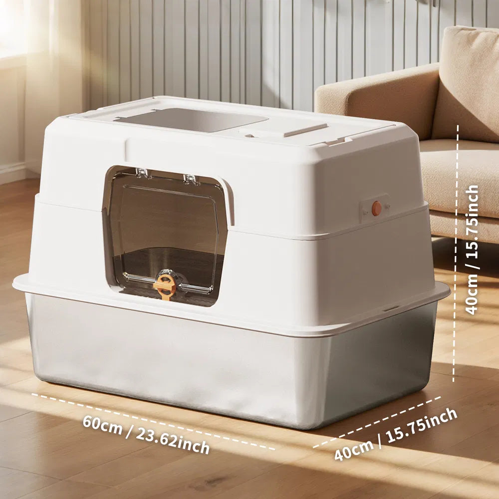 2025 Must Buy Fully Enclosed Stainless Steel Cat Litter Box Odor Proof - Image 5