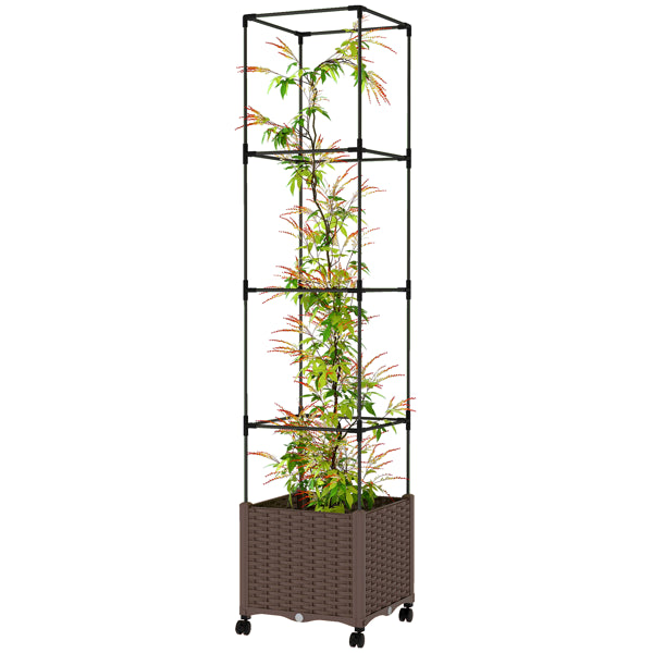 Mobile Raised Garden Bed with Trellis