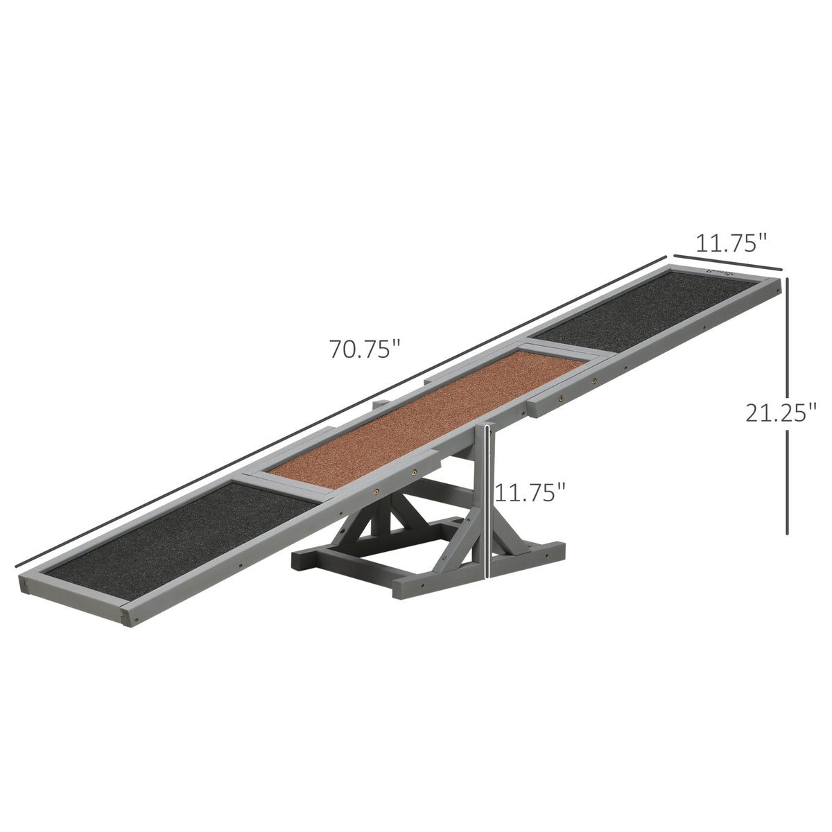 Wooden Dog Agility Seesaw for Training and Exercise Gray - Image 3