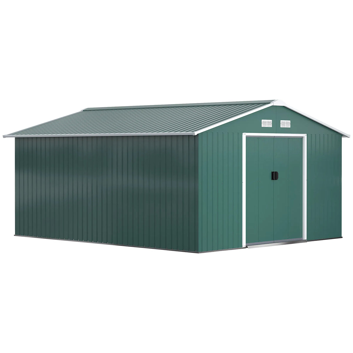 11' x 13' Practical Backyard Garden Storage Tool Shed with Double Sliding Door - Image 4
