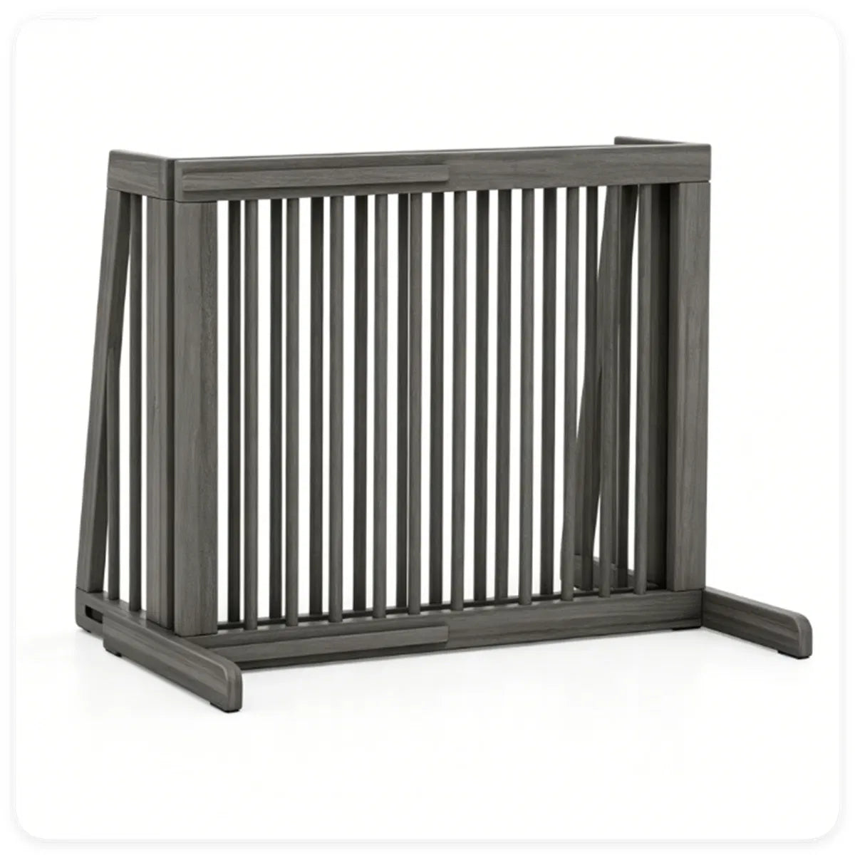 Adjustable Expandable Wooden Pet Gate 22 Inch Tall Freestanding Safety Fence - Image 4