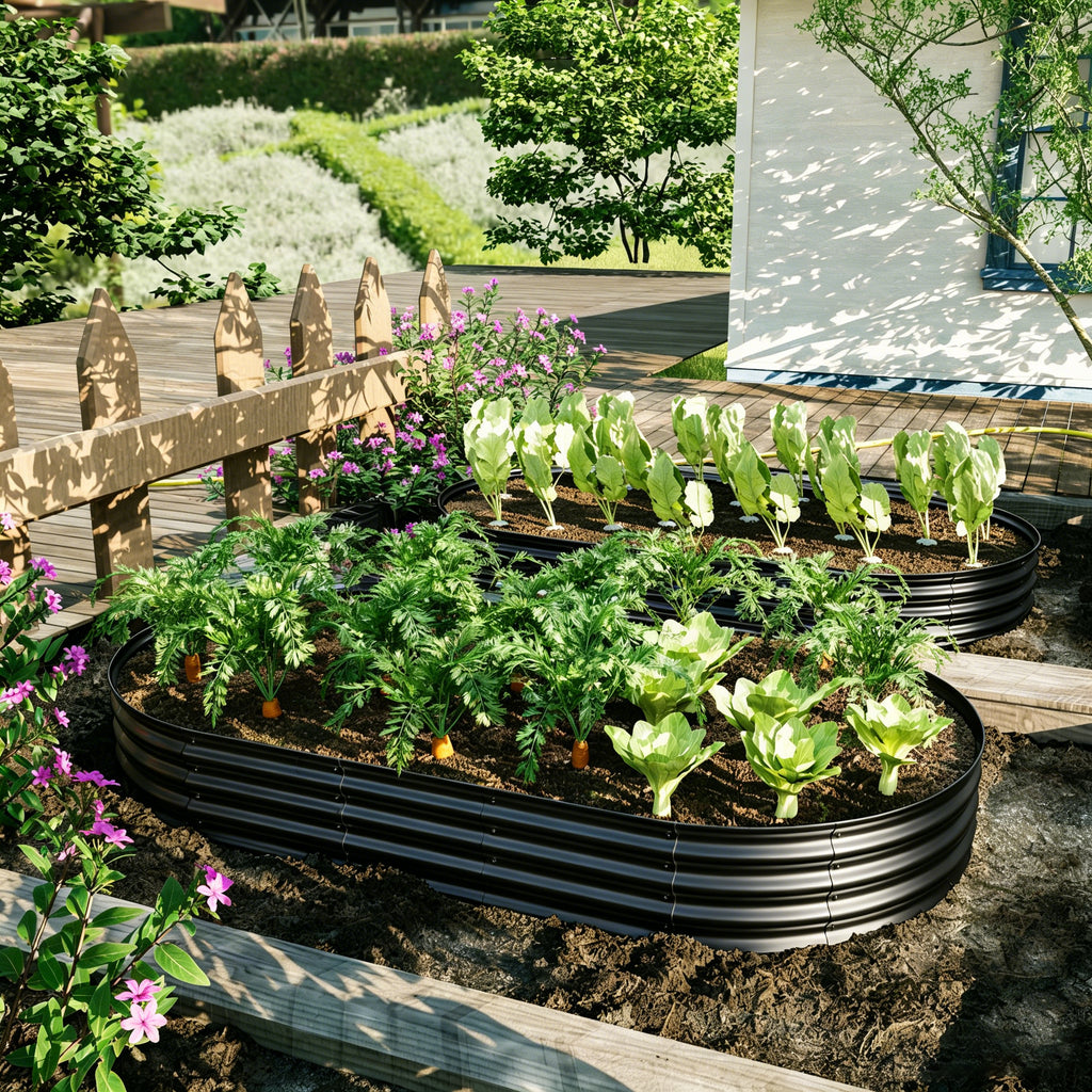 Galvanized Raised Garden Bed 8x4x1ft Heavy Duty Metal Planter Box for - Image 4