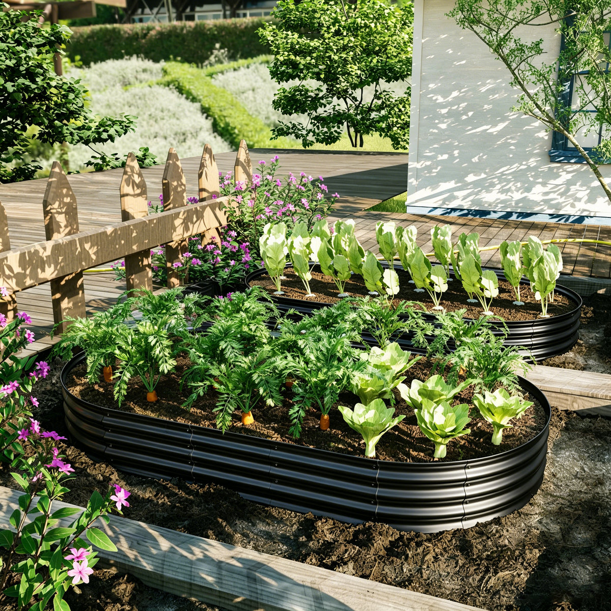 Galvanized Raised Garden Bed 8x4x1ft Heavy Duty Metal Planter Box for - Image 4