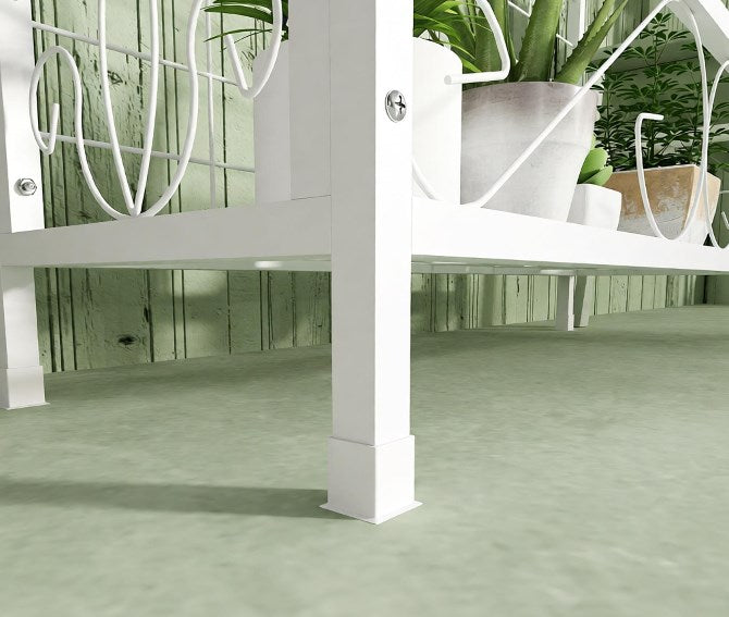 White Plant Holder Metal Tall Stand With Trellis And Hanging Bar For Indoor - Dimensions and Specifications