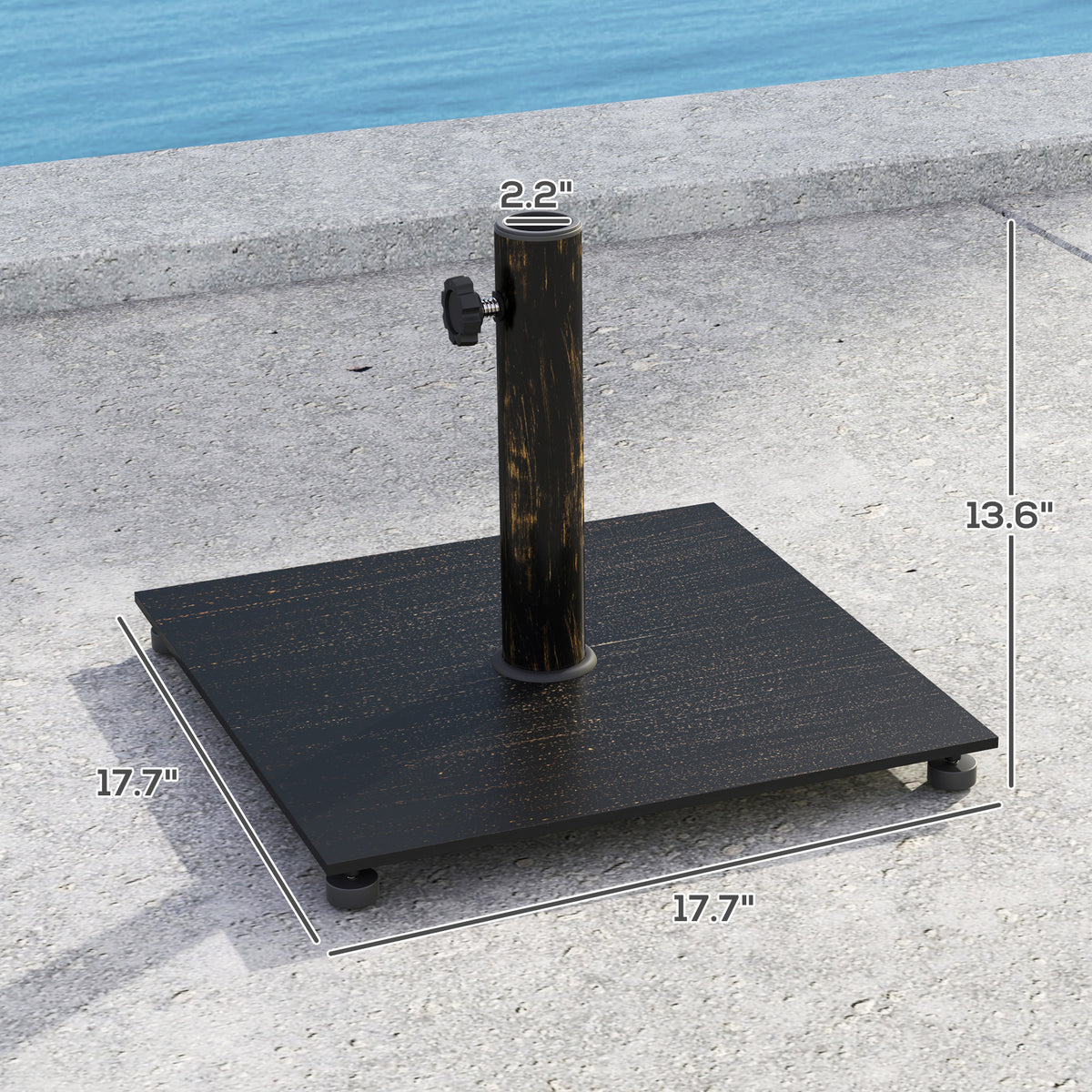 29-lb Square Patio Umbrella Base - Bronze