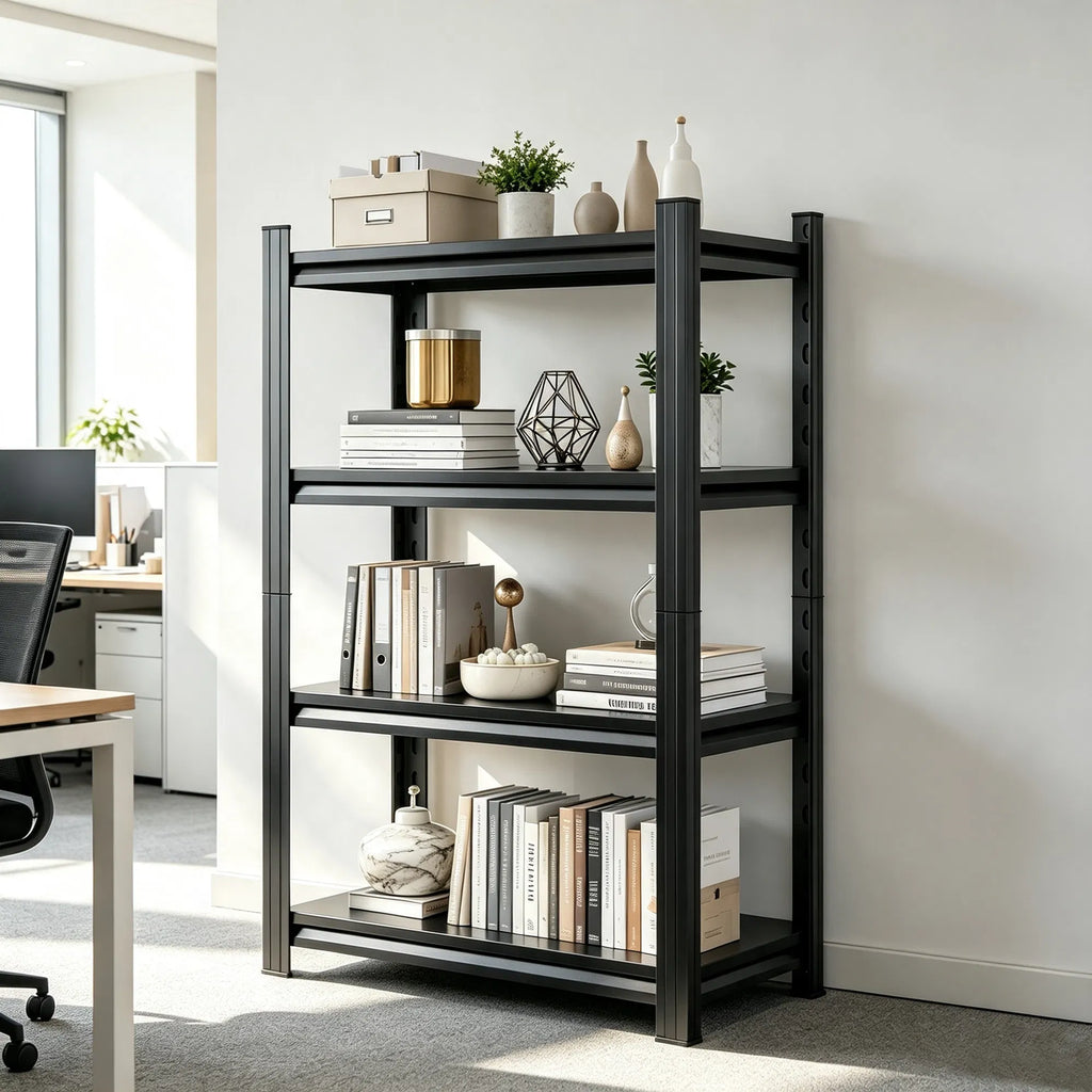 4-tier adjustable storage rack garage in use lifestyle