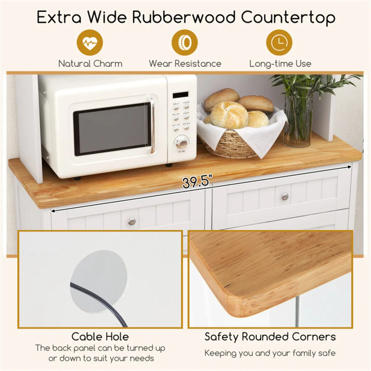 68 Inch Tilting Trash Cabinet with Hidden Trash Can & Multi Storage