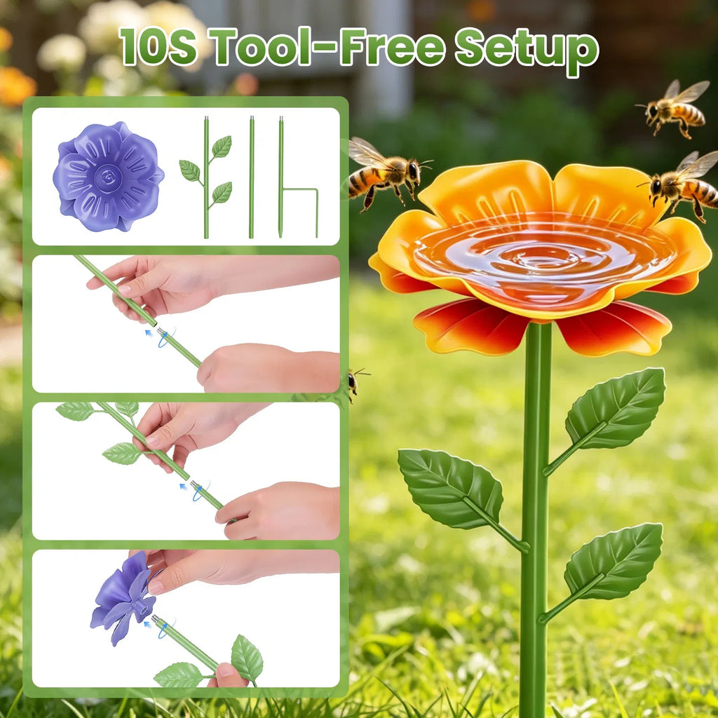 6Pack Metal Bee Watering Stations Anti Drowning Bee Butterfly Feeders
