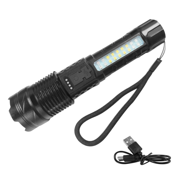 2Pack USB Rechargeable LED Flashlight Adjustable Focus Camping Hiking Outdoor - Image 2