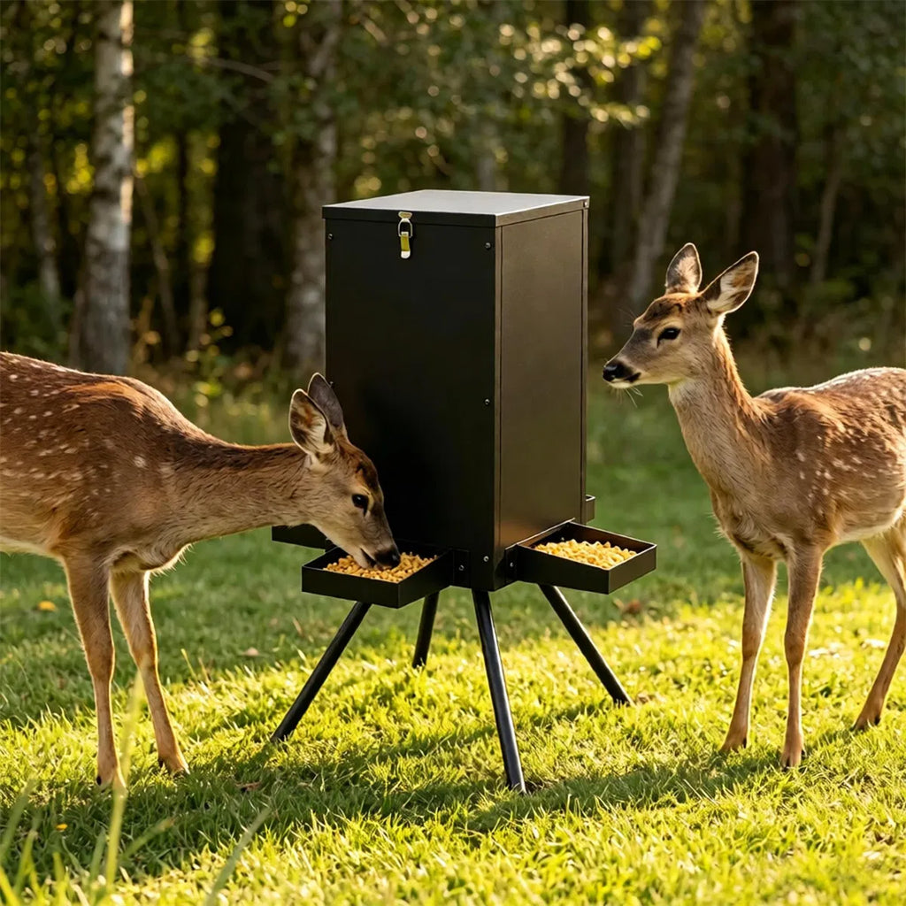 14 Gallon Gravity Deer Feeder 50 90 LBS Capacity Galvanized Coated Steel