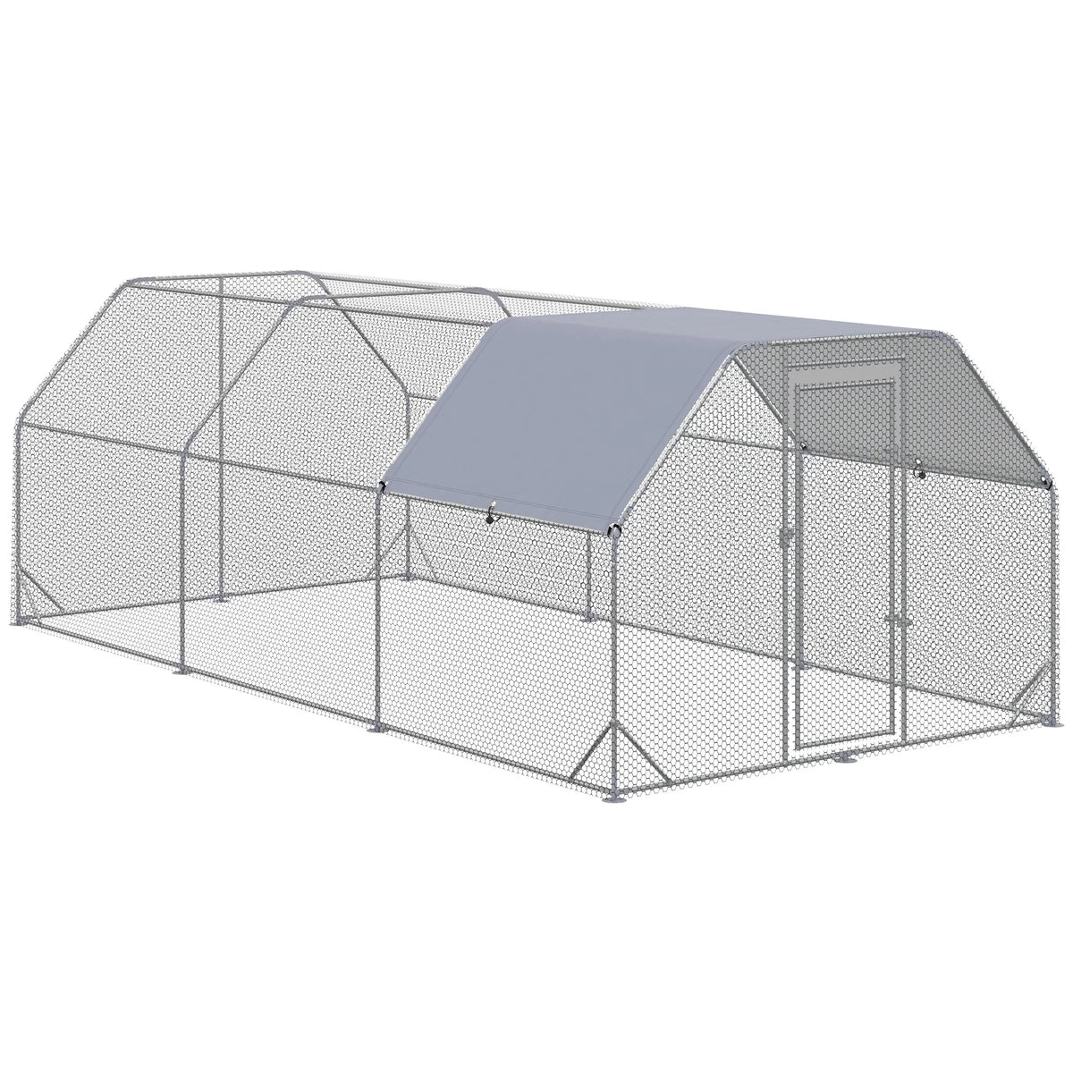Chicken Run Galvanized Large Metal Chicken Coop Cage Walk in Enclosure - Image 4