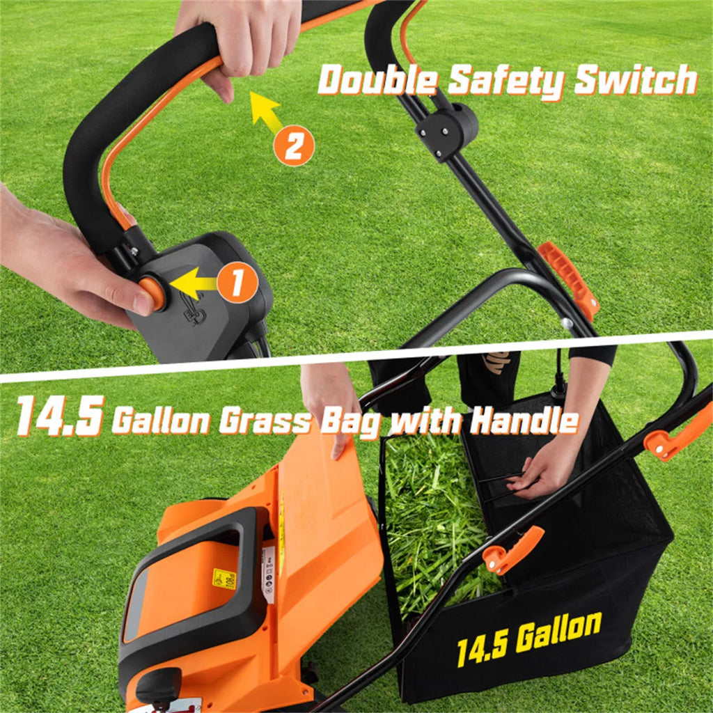 Corded Electric Lawn Dethatcher with 16 Inch Cutting Width Wear Resistant - Image 3
