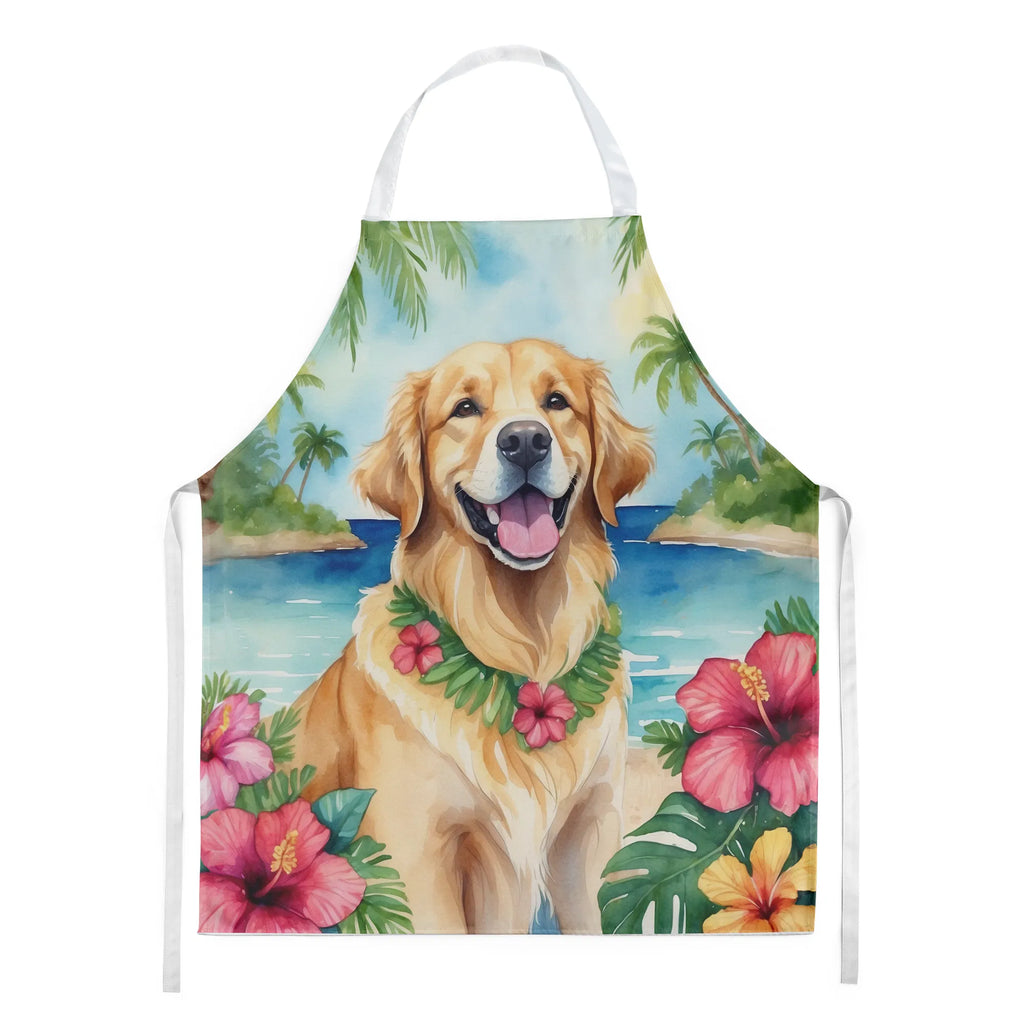 Golden Retriever Luau Apron Cooking Kitchen Server Baking Crafts Gardening for