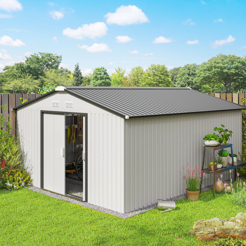 Garden Metal Shed Storage Shed Utility Storage with Double Locking Doors for - Image 5