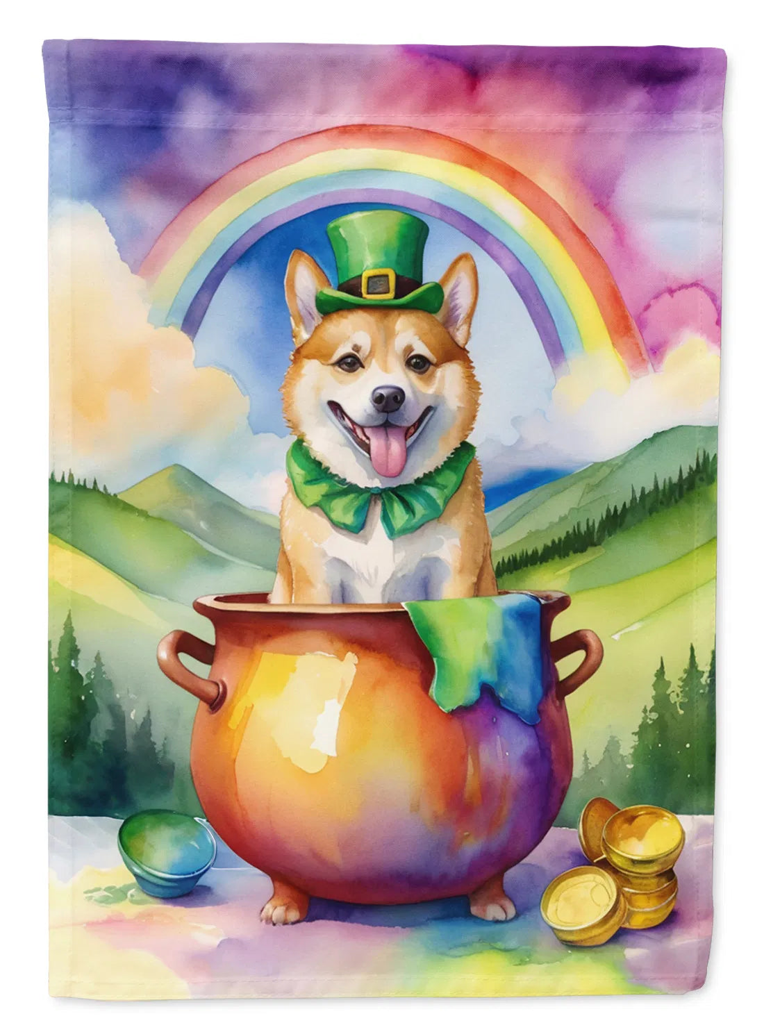Norwegian Buhund St Patrick's Day Garden Flag Mailbox Flag Decorative Yard Flag - Image 2