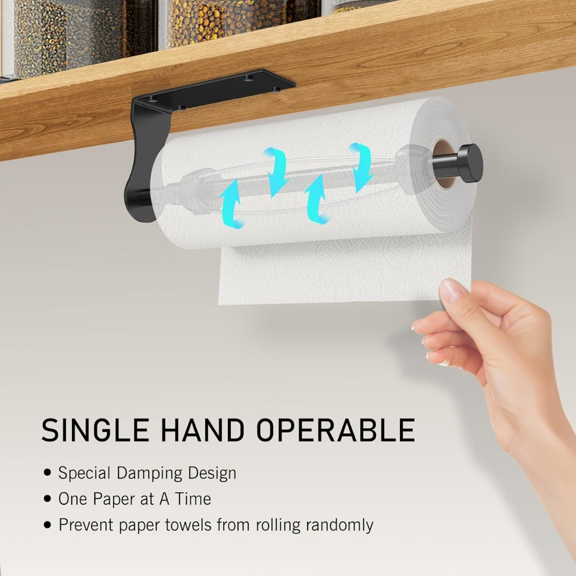 black under cabinet paper towel dimensions and features