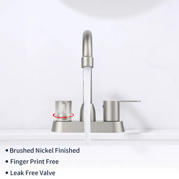 2 Handles Bathroom Sink Faucet Brushed Nickel Centerset RV Bathroom Faucets - Image 3
