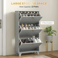 Narrow Shoe Storage with 3 Flip Drawers and Adjustable Shelves Shoe Cabinet