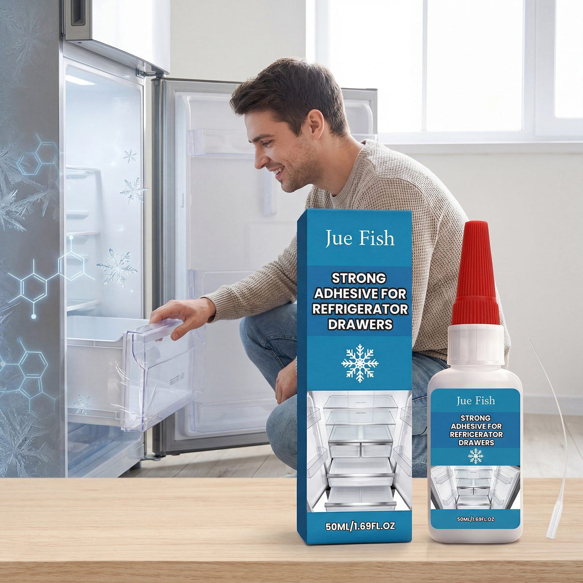 JUE FISH Refrigerator Drawer Repair Adhesive 50 ml - Image 3