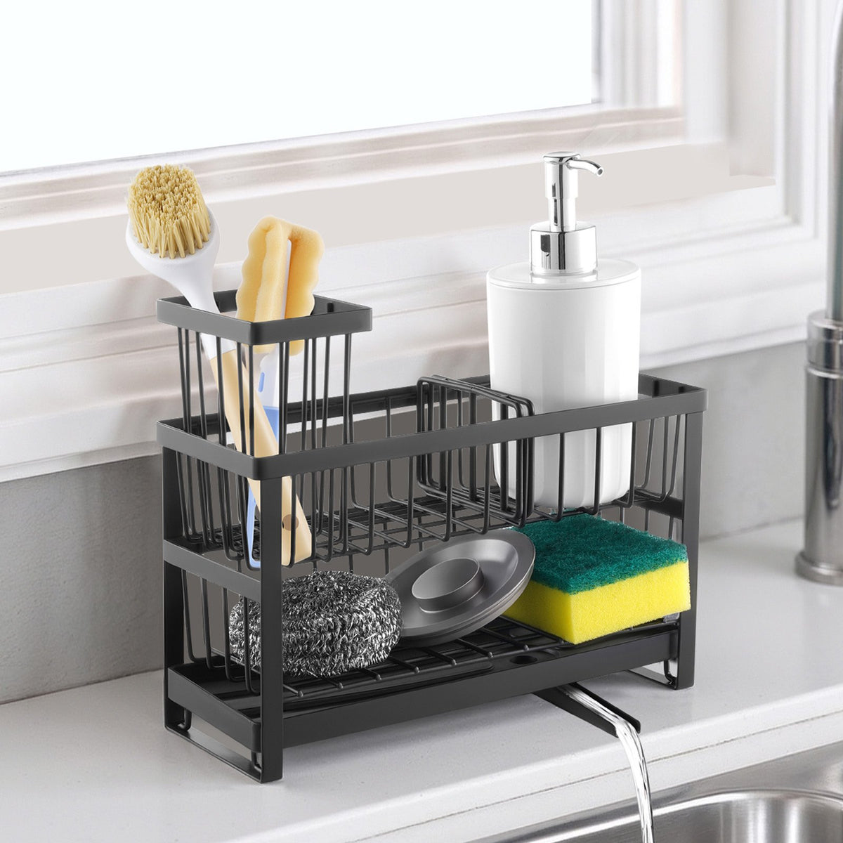 kitchen sink caddy organizer sponge packaging and components
