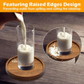 4 Pcs Wooden Drink Coasters With Holder Absorbent Coaster Set For Coffee