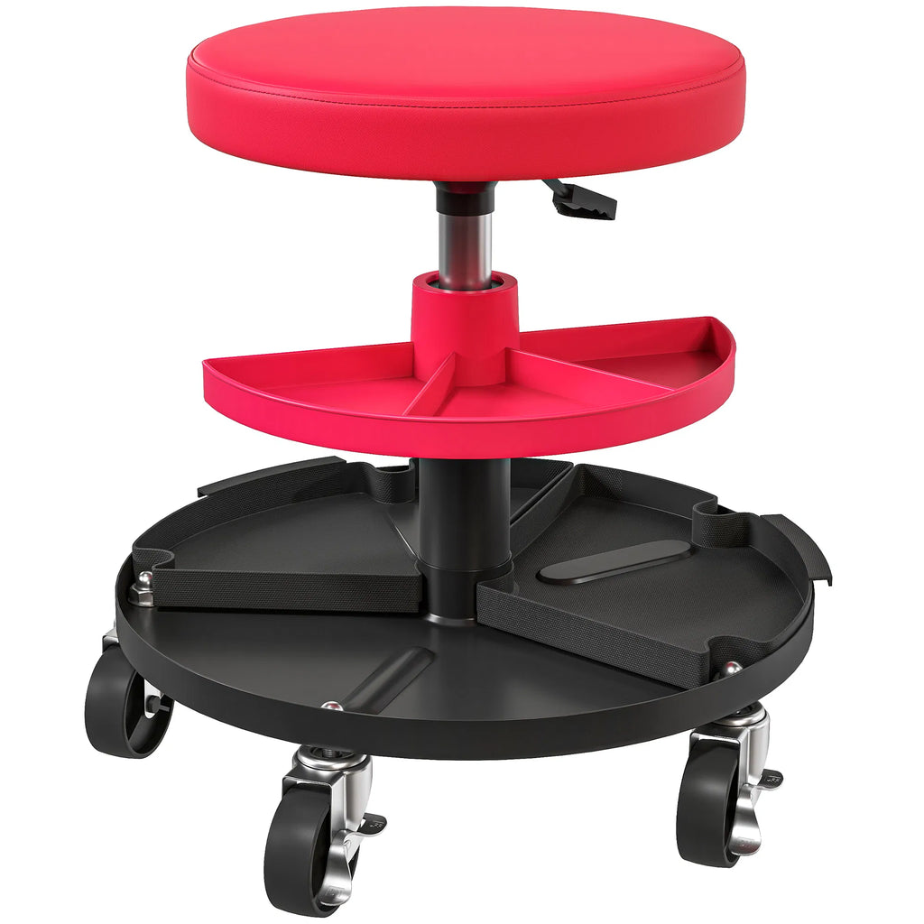 Rolling Garage Stool 300 LBS Capacity Mechanic Stool with 2.5" Wheels Tool - Image 5