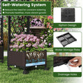 5.5 FT Raised Garden Bed with Trellis Self Watering Planter Boxes with Lockable
