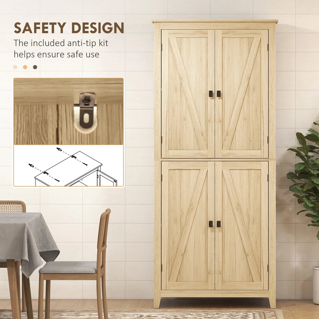 72" Freestanding Storage Cabinet Kitchen Pantry Cabinet with Doors and Shelves - Image 5
