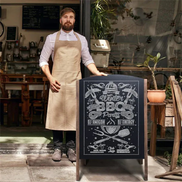 25.6" x 2.4" x 40.0" Billboard Wood A Frame Sidewalk Signage Chalkboard - Image 3