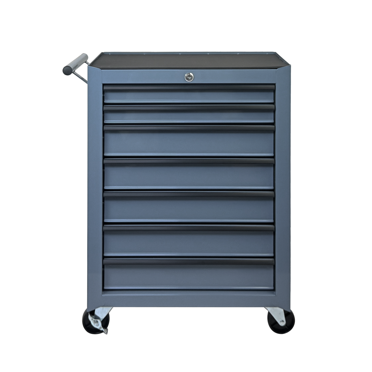 20-Inch Rolling Metal Tool Chest 7 Drawers Grey Steel Storage Cabinet - Main Front View