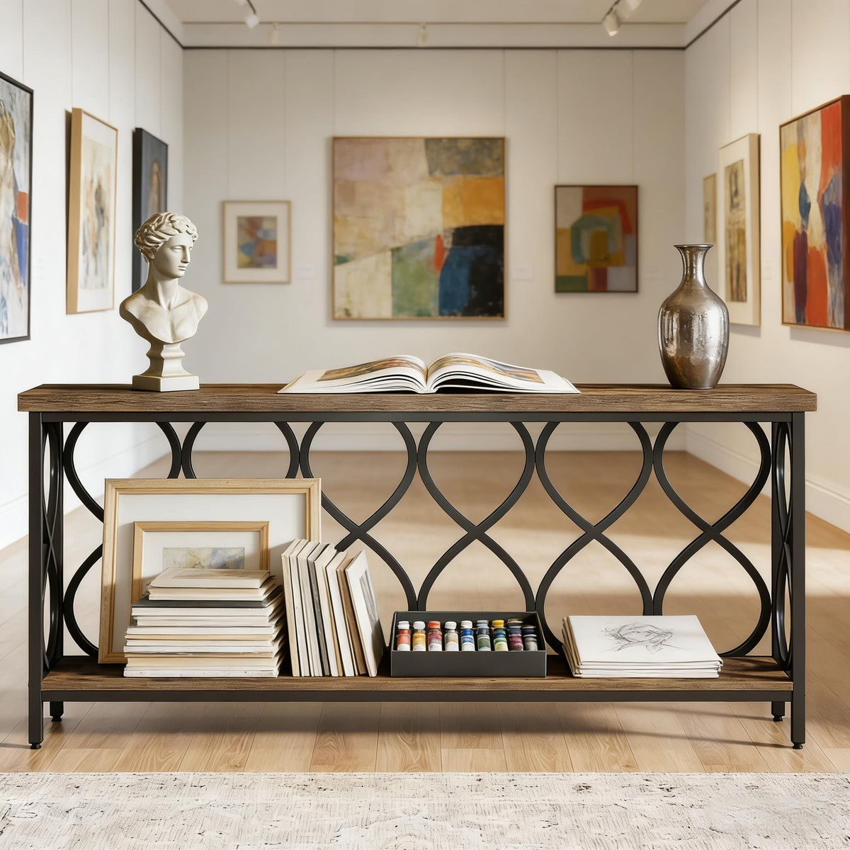 Two-Tier Plant Stand Console Table