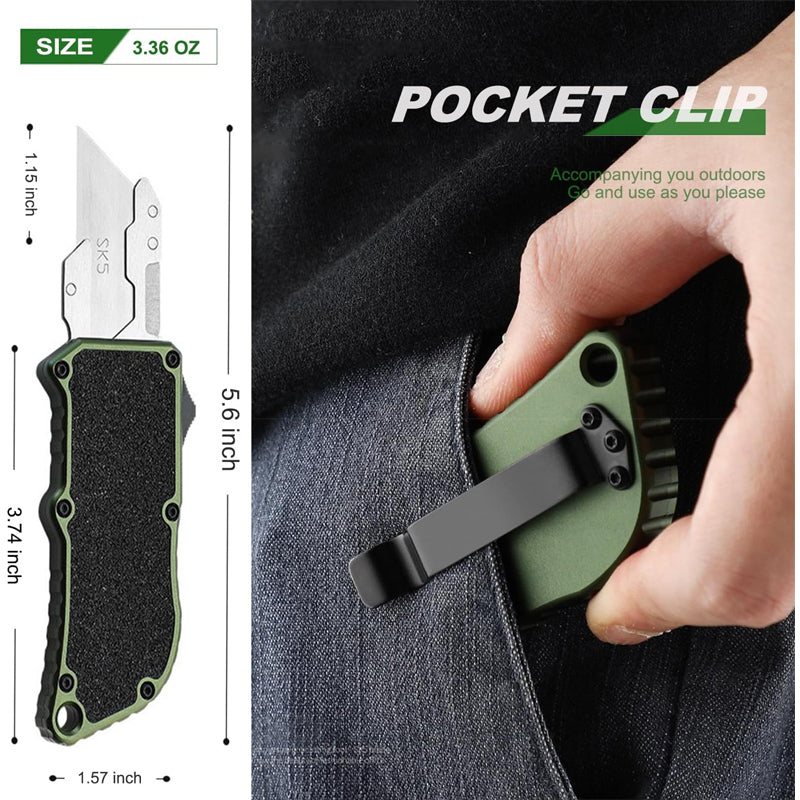 Aluminum Retractable Multi Purpose Knife Includes 5 SpareBlades Quick - Image 2