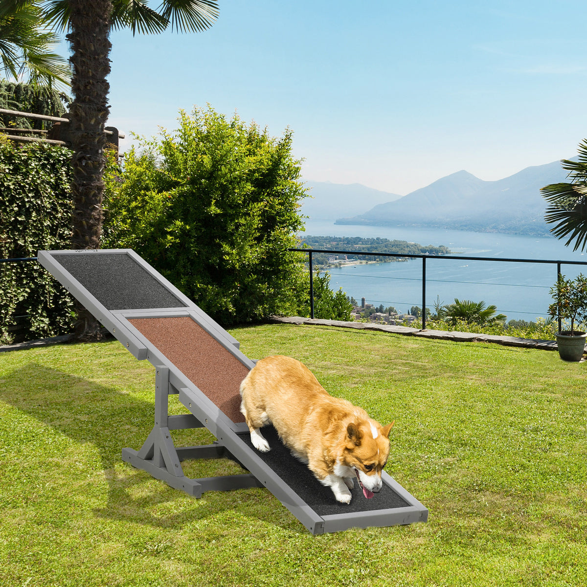 Wooden Dog Agility Seesaw for Training and Exercise Gray - Image 4