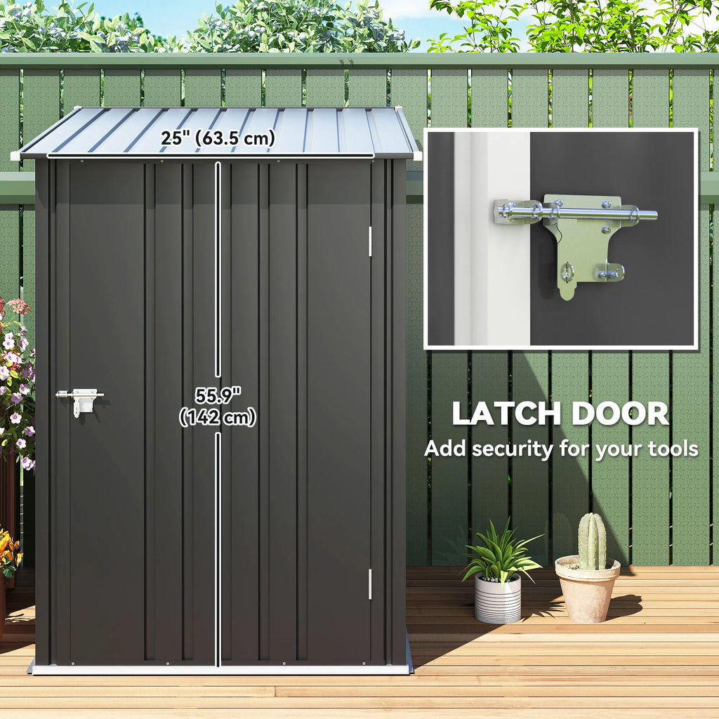 Garden Tool Storage Shed Small Steel Shed with Lockable Door for Garden & - Image 3
