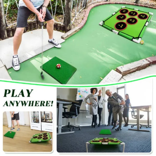 Golf Chipping Game Mat Set With Target Net Indoor Outdoor Practice Game With - Image 4