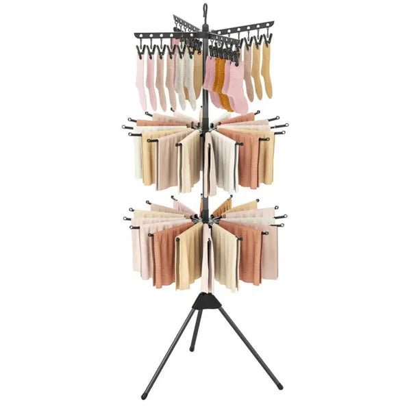 3 Tier Foldable Tripod Clothes Drying Rack With 24 Clips & 32 Rods 70" Space - Image 4