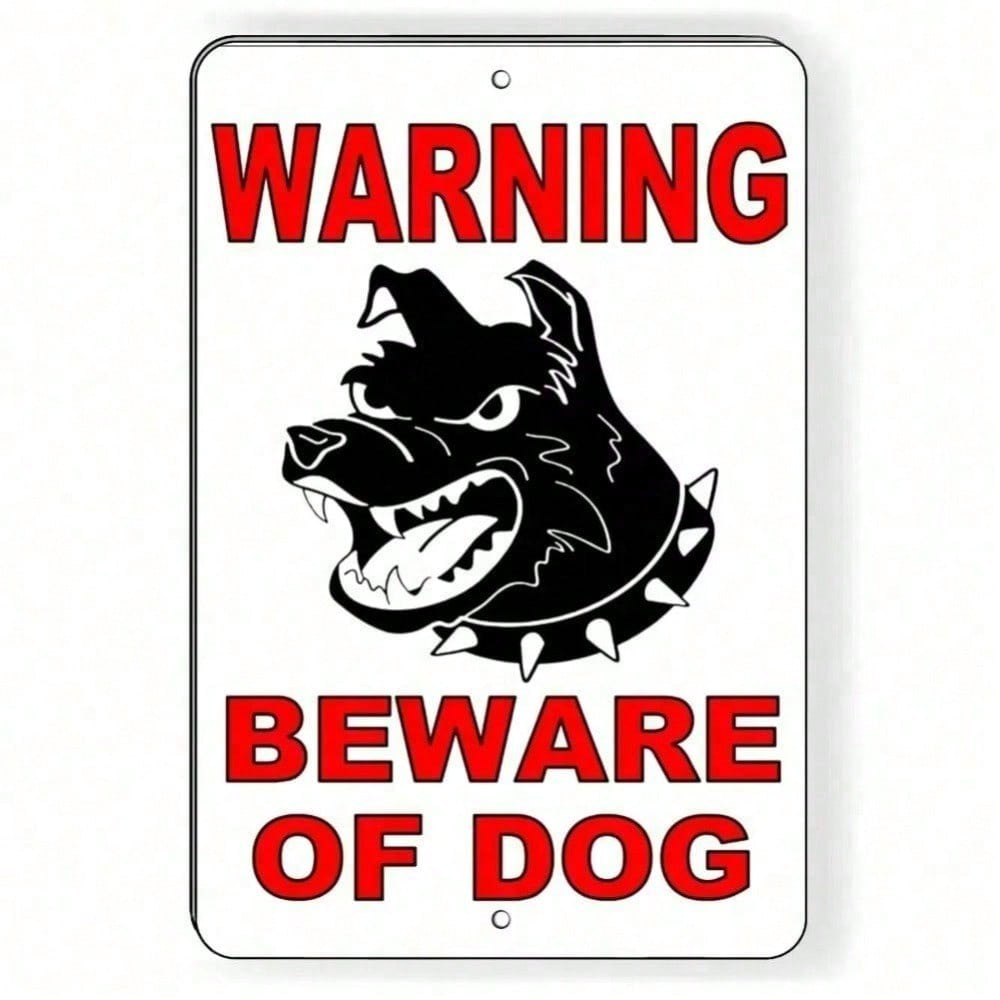 Beware Of Dog Metal Warning Sign 8x12 Inch Outdoor Yard Fence Security Wall