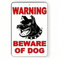 Beware Of Dog Metal Warning Sign 8x12 Inch Outdoor Yard Fence Security Wall