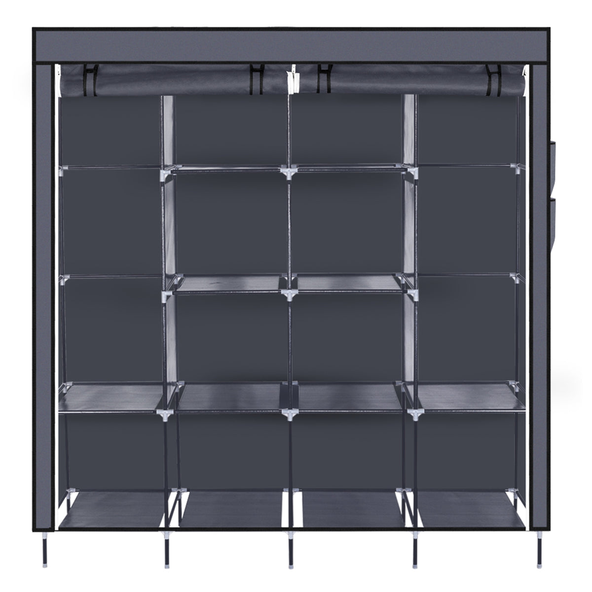 67 Inch Clothes Closet Portable Wardrobe Clothes Storage Rack 12 Shelves 4 - Detail 10