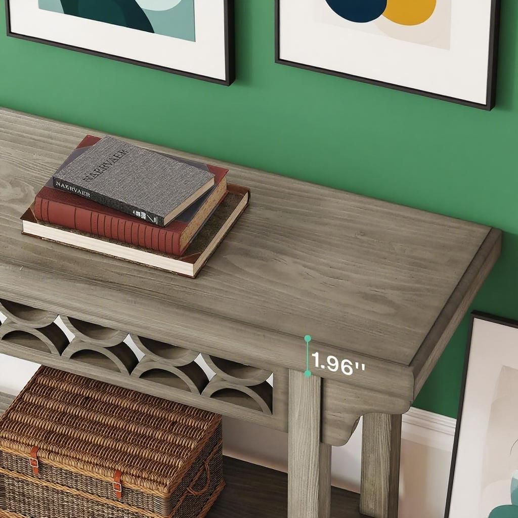 Gray Farmhouse Console Entryway Table
