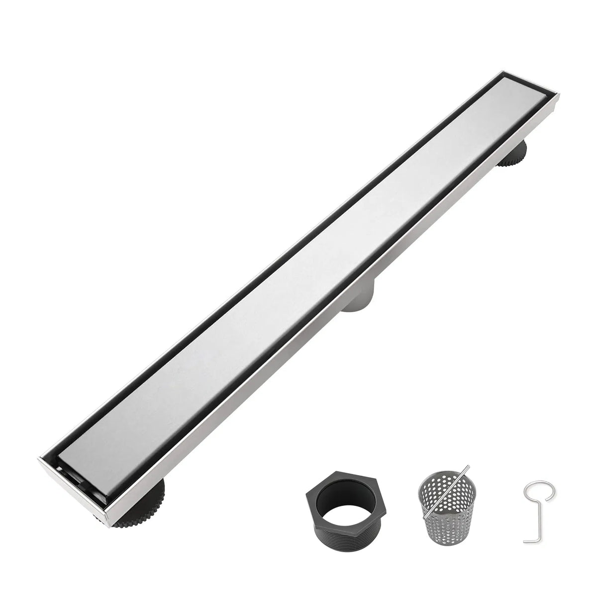 24 Inch Linear Shower Drain with 2 in 1 Flat & Tile Add Removable Cover 304 - Image 2