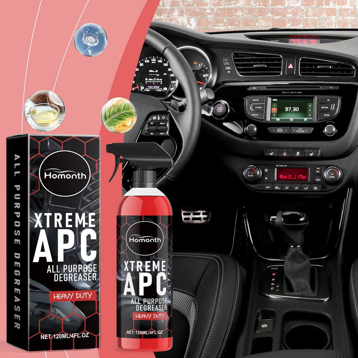 Multi Purpose Car Cleaner Fabric Seat Steering Wheel Body Interior Exterior
